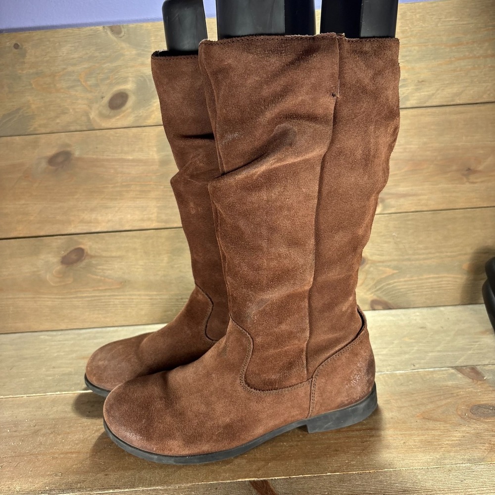 BIrkenstock sarina Womens size 7.5 shoes Brown Suede Tall Slouchy Pull On boots